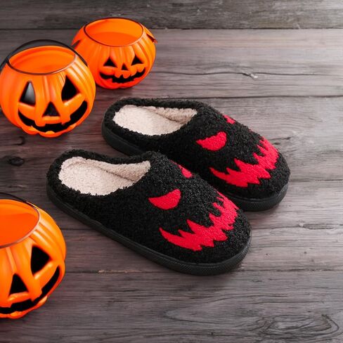Halloween Christmas Slippers Holiday Slipper House Shoes Home Slipper for Women Fuzzy Outdoor Indoor Bedroom Slippers in Saudi Arabia
