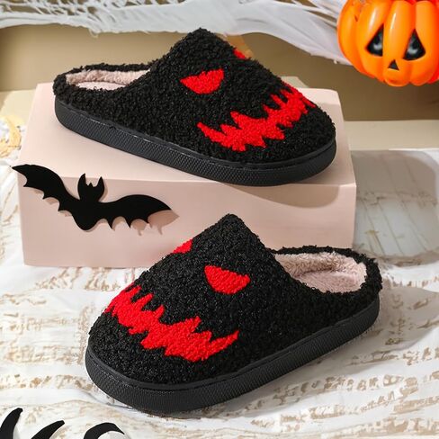 Halloween Christmas Slippers Holiday Slipper House Shoes Home Slipper for Women Fuzzy Outdoor Indoor Bedroom Slippers in Saudi Arabia