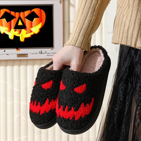Halloween Christmas Slippers Holiday Slipper House Shoes Home Slipper for Women Fuzzy Outdoor Indoor Bedroom Slippers in Saudi Arabia