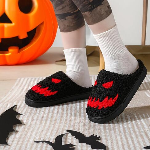Halloween Christmas Slippers Holiday Slipper House Shoes Home Slipper for Women Fuzzy Outdoor Indoor Bedroom Slippers in Saudi Arabia