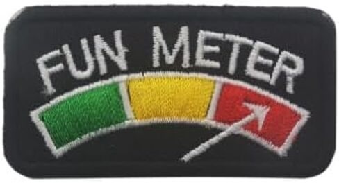 Black Fun Meter Embroidery Patches Tactical Military Appliqued Badges for Clothing Hat Bag Jackets Backpack Embroidered Patch in Saudi Arabia