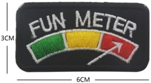 Black Fun Meter Embroidery Patches Tactical Military Appliqued Badges for Clothing Hat Bag Jackets Backpack Embroidered Patch in Saudi Arabia