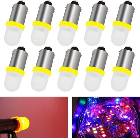 Pinball Machine Light Coin Display Bulb Pachinko Game Machine Bulb AC/DC 6V 6.3V T11 756 1893 1847 BA9S Led Bulb Replacement for Toy Car Lights,Non-Polarity,Frosted Lenses, (Pack of 10 Orange) in Saudi Arabia