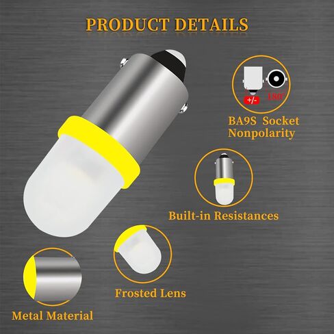 Pinball Machine Light Coin Display Bulb Pachinko Game Machine Bulb AC/DC 6V 6.3V T11 756 1893 1847 BA9S Led Bulb Replacement for Toy Car Lights,Non-Polarity,Frosted Lenses, (Pack of 10 Orange) in Saudi Arabia