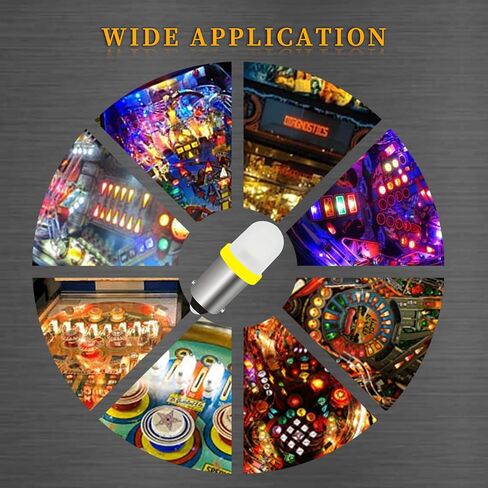 Pinball Machine Light Coin Display Bulb Pachinko Game Machine Bulb AC/DC 6V 6.3V T11 756 1893 1847 BA9S Led Bulb Replacement for Toy Car Lights,Non-Polarity,Frosted Lenses, (Pack of 10 Orange) in Saudi Arabia