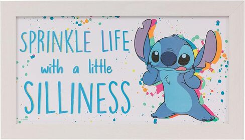 ملصق فني لتزيين الحائط من Silver Buffalo Disney Lilo and Stitch Sprinkle Life With A Little Silliness Gel Coat مؤطر MDF، مقاس 10 × 18 بوصة، ليلو وغرزة سخافة، متوسط in Saudi Arabia