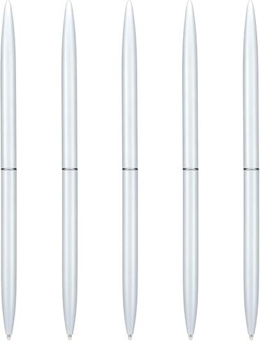 5 Pieces Metal Ballpoint Pen Set, Black Ink Slim Lightweight Smooth Writing Pen, for Business Office Teacher Student Wedding Guest, Wine Red, White, Black, Sky Blue, Purple in Saudi Arabia