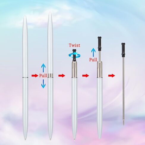 5 Pieces Metal Ballpoint Pen Set, Black Ink Slim Lightweight Smooth Writing Pen, for Business Office Teacher Student Wedding Guest, Wine Red, White, Black, Sky Blue, Purple in Saudi Arabia