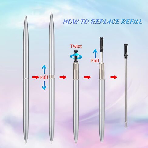 5 Pieces Metal Ballpoint Pen Set, Black Ink Slim Lightweight Smooth Writing Pen, for Business Office Teacher Student Wedding Guest, Wine Red, White, Black, Sky Blue, Purple in Saudi Arabia