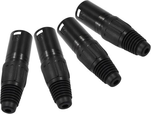 4 Pin XLR Male & Female Connector Mic Plug Adapter, Microphone Connector XLR Cable Ends Replacement Black Audio Socket-2Pair in Saudi Arabia