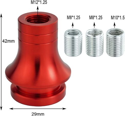 Lunsom Shift Knob Retainer Aluminium Shifter Knob Boot Extender M12x1.25 Thread Gear Stick موصل محول للسيارة اليدوية (متعدد الألوان) in Kuwait