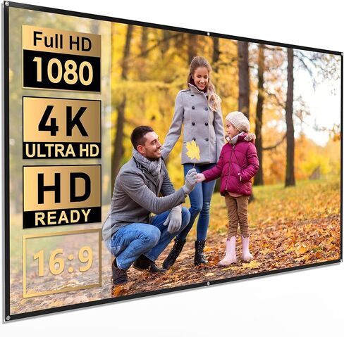 WEWATCH Light Rejecting Projector Screen, 120 inch Optical Layer Material Silver Gray Projection Movies Screen 16:9 HD Foldable Anti-Crease Portable for Home Theater Outdoor Indoor in Kuwait