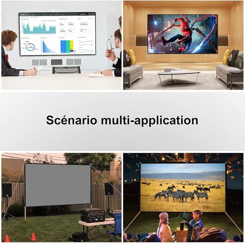 WEWATCH Light Rejecting Projector Screen, 120 inch Optical Layer Material Silver Gray Projection Movies Screen 16:9 HD Foldable Anti-Crease Portable for Home Theater Outdoor Indoor in Kuwait