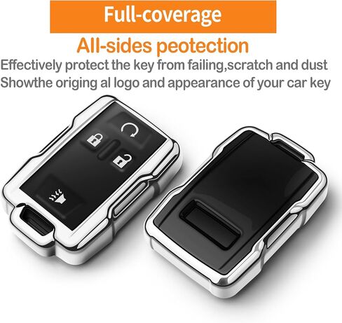 Sindeda for Key Fob Cover with Keychain Soft Full Protection Key Shell Key Case Compatible with Colorado Silverado Silverado Suburban Tahoe GMC Canyon Sierra 1500 2500 3500 HD (Black) in Saudi Arabia