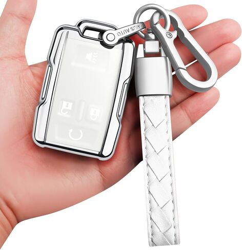 Sindeda for Key Fob Cover with Keychain Soft Full Protection Key Shell Key Case Compatible with Colorado Silverado Silverado Suburban Tahoe GMC Canyon Sierra 1500 2500 3500 HD (Black) in Saudi Arabia