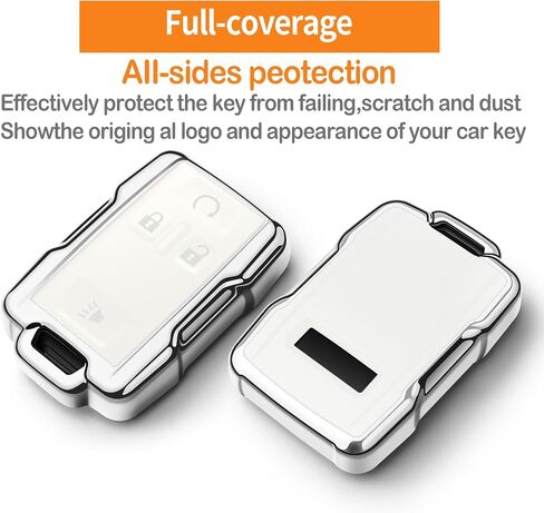 Sindeda for Key Fob Cover with Keychain Soft Full Protection Key Shell Key Case Compatible with Colorado Silverado Silverado Suburban Tahoe GMC Canyon Sierra 1500 2500 3500 HD (Black) in Saudi Arabia