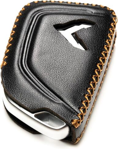 Vitodeco Genuine Leather Smart Key Fob Case with Leather Key Strap Compatible for Chevrolet Corvette C8 2020 - 2024 (7-Button, Black/Red) in Kuwait