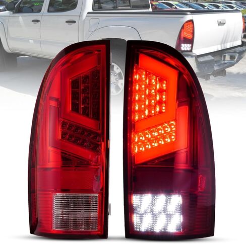 CPW LED Tail Light Compatible With 2005-2015 Toyota Tacoma Pickup Red Turn Signal Light Rear Brake Lamp Driver and Passenger Side Tail Light Replacement Assembly Clear Lens in Saudi Arabia
