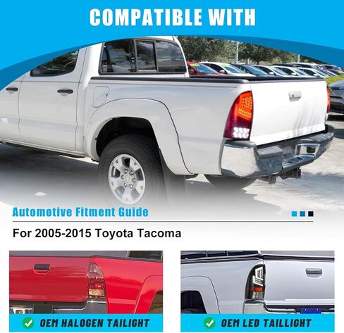 CPW LED Tail Light Compatible With 2005-2015 Toyota Tacoma Pickup Red Turn Signal Light Rear Brake Lamp Driver and Passenger Side Tail Light Replacement Assembly Clear Lens in Saudi Arabia