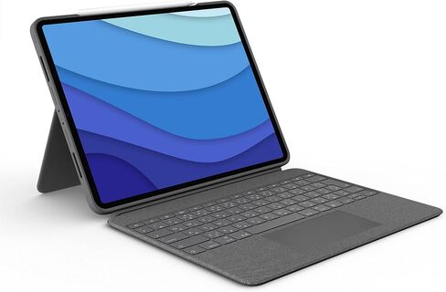 Logitech Combo Touch iPad Pro 12.9-inch (5th, 6th gen - 2021, 2022) Keyboard Case - Detachable Backlit Keyboard with Kickstand, Click-Anywhere Trackpad, Smart Connector - Oxford Gray; USA Layout in Saudi Arabia