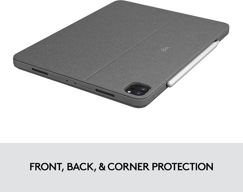 Logitech Combo Touch iPad Pro 12.9-inch (5th, 6th gen - 2021, 2022) Keyboard Case - Detachable Backlit Keyboard with Kickstand, Click-Anywhere Trackpad, Smart Connector - Oxford Gray; USA Layout in Saudi Arabia