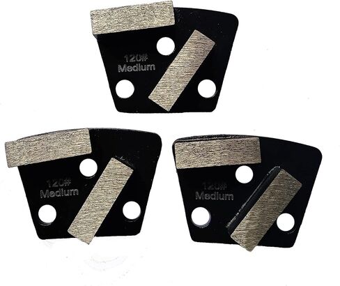 3 Pcs Trapezoid Genenal Sintering Diamond Grinding Disc Block for Concrete Epoxy Floor Grinding Machine (60#) in Kuwait