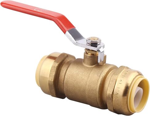 DERNORD Ball Valve 1 Inch, Push-Fit Valve,Water Valve Shut Off, Push-to-Connect Fittings for PEX, Copper, CPVC Pipe(Pack of 2) in Saudi Arabia