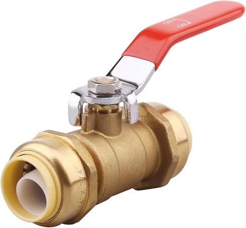 DERNORD Ball Valve 1 Inch, Push-Fit Valve,Water Valve Shut Off, Push-to-Connect Fittings for PEX, Copper, CPVC Pipe(Pack of 2) in Saudi Arabia