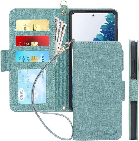 حافظة Skycase Galaxy S20 Fe 5G 6.5 بوصة، حافظة محفظة Samsung Galaxy S20 Fe، [حجب RFID] حافظة محفظة قابلة للطي مصنوعة يدويًا مع فتحات للبطاقات وحزام يد قابل للفصل لهاتف Samsung Galaxy S20 Fe 6.5 بوصة 2020، كحلي in Kuwait