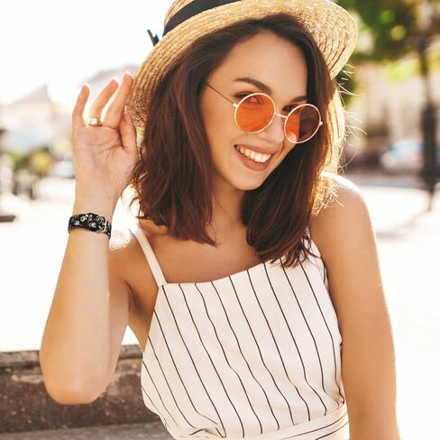 Dirrelo أحزمة منقوشة بالزهور ذات درجتين من اللون متوافقة مع ساعة Samsung Galaxy Watch 6/5/4 Band 40mm 44mm، Galaxy Watch 5 Pro 45mm/Watch 6&4 Classic/Active 2/Galaxy Watch 3,20mm حزام رياضي من السيليكون الناعم للسيدات in Kuwait