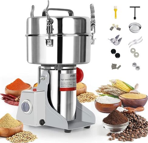 Electric Grain Grinder Mill 1000g, High-speed Commercial Spice Grinder Upgraded Stainless Steel Pulverizer Grinding Machine for Kitchen Dry Spice Herbs Grains Coffee Rice Pepper (1000g Swing Type) in Saudi Arabia