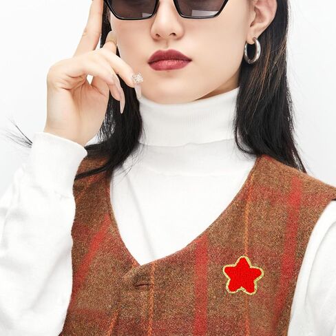 12 Pack Star Patches Iron on Chenille Patches Golden Edges Fabric Patches Sew on Applique Cute Vintage Embroidered Patches Badge for Clothes Jeans Jacket Hats Dress Backpacks DIY Clothing Repair in Saudi Arabia