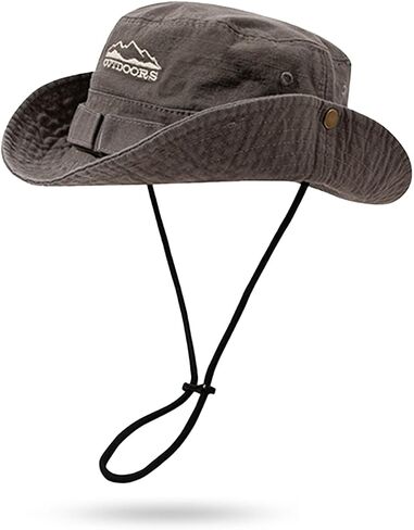 Cotton Boonie Sun Hat for Men Women, Foldable Outdoor Sun Protection Hat with Chin Strap for Fishing Hunting Hiking in Saudi Arabia