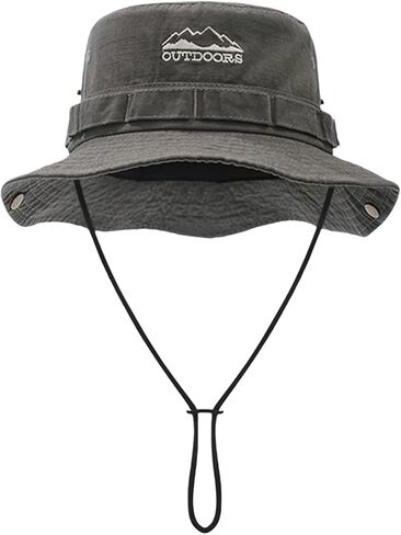 Cotton Boonie Sun Hat for Men Women, Foldable Outdoor Sun Protection Hat with Chin Strap for Fishing Hunting Hiking in Saudi Arabia