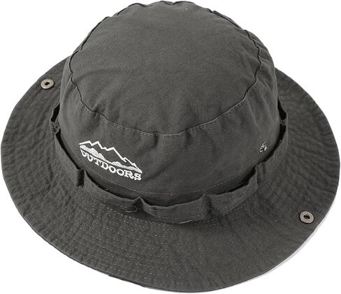 Cotton Boonie Sun Hat for Men Women, Foldable Outdoor Sun Protection Hat with Chin Strap for Fishing Hunting Hiking in Saudi Arabia