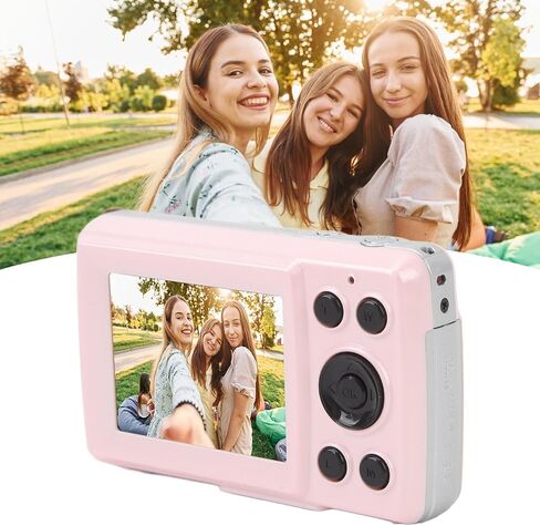 Digital Camera, 16MP 1080P HD Pocket Compact Camera with 2.4 Inch Screen, 16X Zoom Autofocus, Anti Shake, Portable Vlogging Camera, for Boys Girls Kids (Silver Gray) in Kuwait
