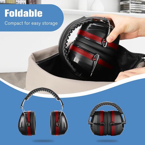 ProCase SNR 34dB Noise Cancelling Headphones, Sound Blocking Hearing Protection Earmuffs Noise Reduction Safety Ear Muffs with Adjustable Headband for Shooting Mowing Construction -Black in Saudi Arabia