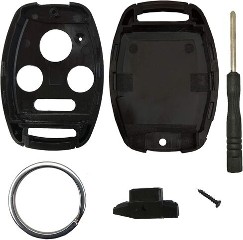 Key Fob Shell Fits Honda Accord/Civic/CR- V/Fit/Odyssey/Pilot/Ridgeline/CR-Z Keyless Entry Remote Case Car Key Cover Housing with Screwdriver & Keyring (2+1 Button, Black) in Saudi Arabia