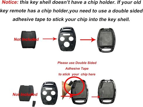 Key Fob Shell Fits Honda Accord/Civic/CR- V/Fit/Odyssey/Pilot/Ridgeline/CR-Z Keyless Entry Remote Case Car Key Cover Housing with Screwdriver & Keyring (2+1 Button, Black) in Kuwait