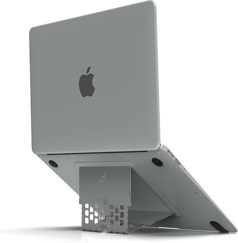حامل MacBook رفيع للغاية، حامل كمبيوتر محمول، حامل نحيف ومريح وجيد التهوية، 6 ارتفاعات قابلة للتعديل من 2.1 بوصة إلى 3.6 بوصة، متوافق مع أجهزة الكمبيوتر المحمولة حتى 18 بوصة، حاصل على براءة اختراع أمريكية (رمادي فضائي) in Kuwait