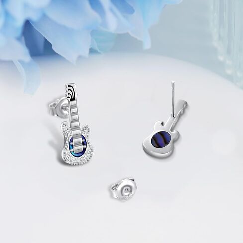 Guitar Earrings 925 Sterling Silver Music Earrings Guitar Stud Earrings Guitar Jewelry Gifts for Women Girls in Saudi Arabia