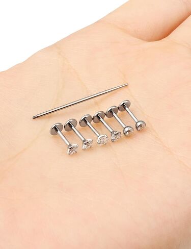 Yaalozei 20G حلقات الأنف مسمار 316L الجراحية الصلب مكعب زركونيا الأنف مسمار الأنف العظام دبوس الأنف الدائري مسمار ثقب المجوهرات تشيكوسلوفاكيا حجم 1.5 مللي متر 2 مللي متر 2.5 مللي متر 3 مللي متر in Kuwait