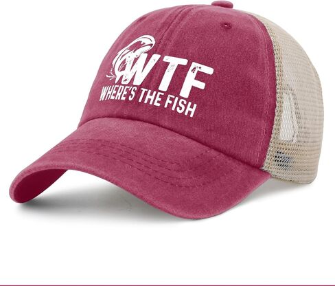 WTF Where's The Fish Hat Trucker Hat Men Trendy Mesh Cap for Summer in Saudi Arabia