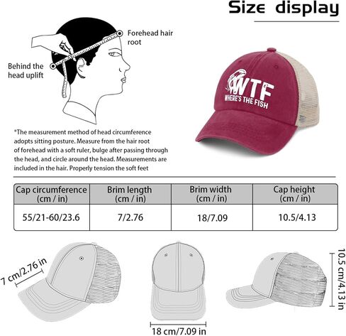 WTF Where's The Fish Hat Trucker Hat Men Trendy Mesh Cap for Summer in Saudi Arabia