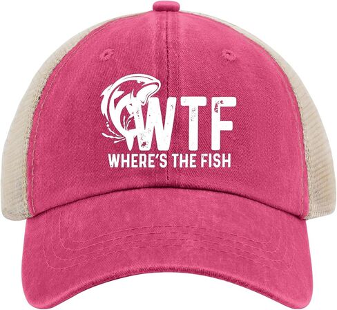 WTF Where's The Fish Hat Trucker Hat Men Trendy Mesh Cap for Summer in Saudi Arabia