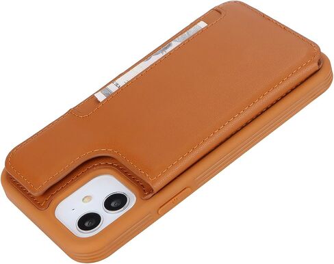 iPhone 12/12 Pro case with Credit Card Holder mag Safe, iPhone 12 Pro Phone Leather Case Wallet for Women Compatible mag Safe Wallet Detachable 2-in-1 for Men-Beige in Kuwait