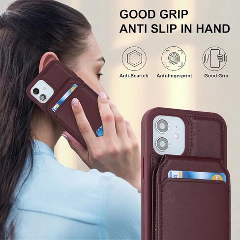 iPhone 12/12 Pro case with Credit Card Holder mag Safe, iPhone 12 Pro Phone Leather Case Wallet for Women Compatible mag Safe Wallet Detachable 2-in-1 for Men-Beige in Kuwait