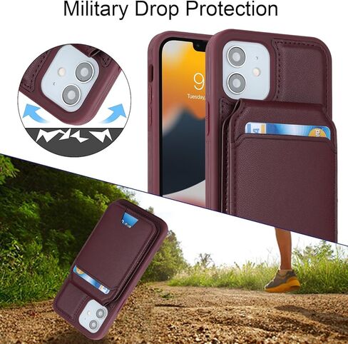 iPhone 12/12 Pro case with Credit Card Holder mag Safe, iPhone 12 Pro Phone Leather Case Wallet for Women Compatible mag Safe Wallet Detachable 2-in-1 for Men-Beige in Kuwait