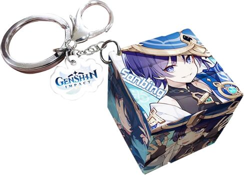 Genshin Creative Magic Puzzle Cube Cute Keychains Ornament Pendant Doll Bag Car Charm Pendant Silicone Keyring Gift in Saudi Arabia