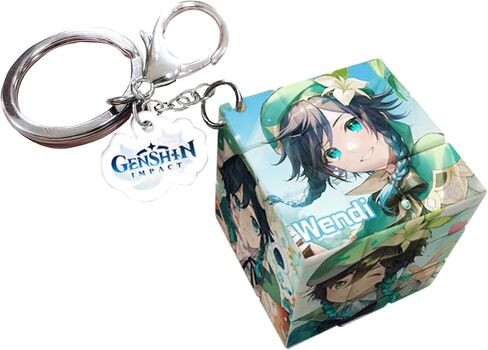 Genshin Creative Magic Puzzle Cube Cute Keychains Ornament Pendant Doll Bag Car Charm Pendant Silicone Keyring Gift in Saudi Arabia